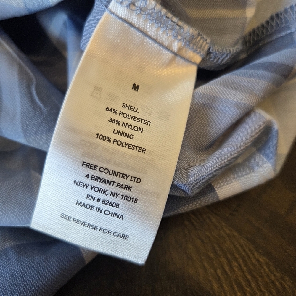 Men's Free Country Blue Plaid Short Sleeve Button-Down Shirt, Medium New Outdoor - Picture 6 of 10